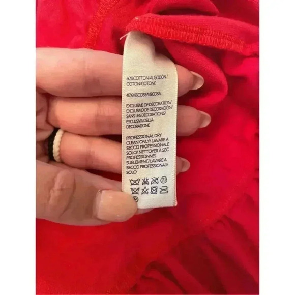 Rebecca Minkoff Red Cold Shoulder Ruffle Midi Dress Size Small - Picture 9 of 10